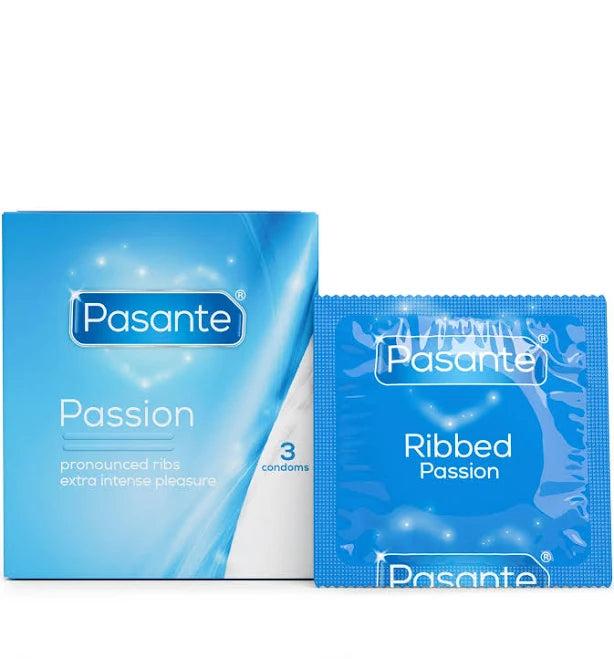 Pasante Passion ( Ribbed) Condoms - 3 Pack