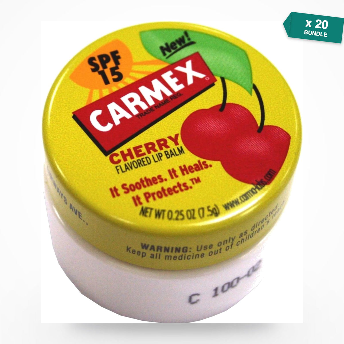 Carmex Cherry Pot Lip Balm 7.5g – Pack of 20